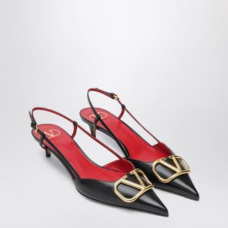 Valentino Black Vlogo Signature Slingback Pumps
