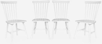 Sweeek Sweeek - Silla De Madera De Hevea, Set De 4, Romie, Blanco, 49x44x90 Cm