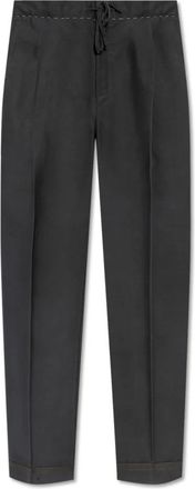 Maison Margiela Gekreukelde Broek - Dames - Straight fit broeken - Grijs - XS - Wol - Broeken