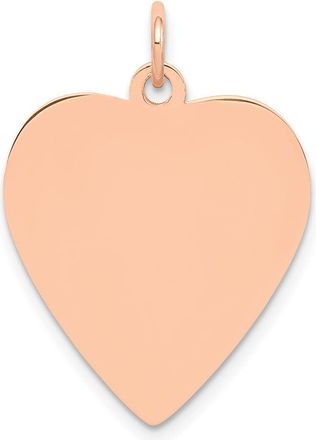 Diamond2Deal 14K Rose Polished Heart Shaped Disc Pendant