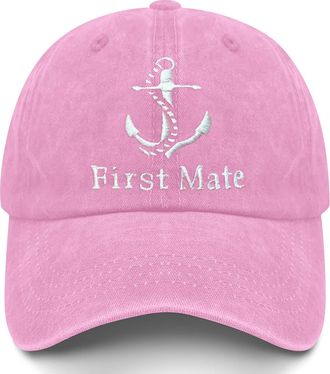 Generic Captain First Mate Crew Hats for Men Women, Boat Lovers Gift, Adjustable Boating Baseball Cap, Mz-first Mate Hat - Pink, One size