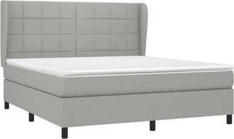 vidaXL Vidaxl - Cama Box Spring Con Colch&oacute;n Tela Gris Claro 180x200 Cm