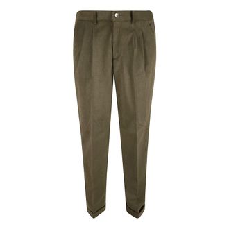 Herno Chinos, male, Green, Size: XL Stretch Cotton Velvet Trousers