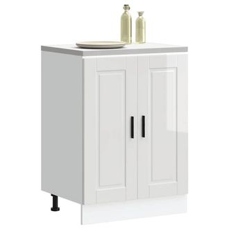 Berkfield Home Kitchen Base Cabinet&not;Porto High Gloss White Engineered Wood