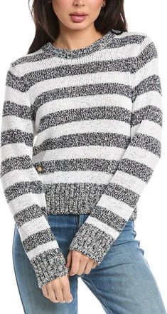 St. John Relaxed Crewneck Striped Sweater