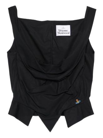 Vivienne Westwood Sunday draped top - women - Cotton - 40 - Neutrals