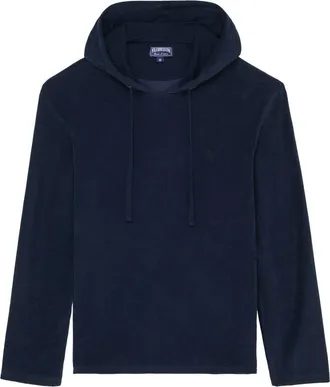 Vilebrequin Mens Terry Long-Sleeved Hooded T-Shirt in Bleu Marine at Nordstrom, Size X-Large
