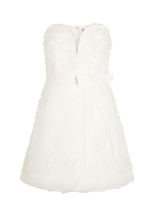 Rebecca Vallance Willow Strapless Mesh and Crepe Mini Dress - Ivory - 14 (UK14 / L)