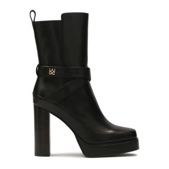 Kazar Schoenen, Dames, Zwart, 37 EU, Leer, Hoge zool en hak laarzen