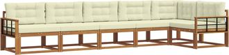 vidaXL Conjunto De Sof&aacute;s De Exterior 6 Uds. Natural Y Crema Vidaxl