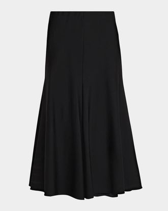 Brunello Cucinelli Stretch Wool Midi Pull-On Skirt