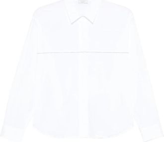 PESERICO Stretch Katoen Poplin Shirt - Dames - Overhemden - Wit - XL - Katoen - Overhemden