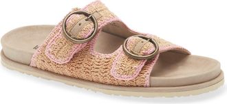 Laidbacklondon Clay Crochet Buckle Strap Slide Sandal in Beige/baby Pink at Nordstrom, Size 39