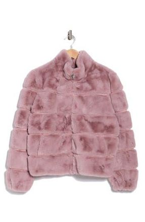 Love Token Alex Faux Fur Jacket in Blush at Nordstrom Rack, Size X-Large