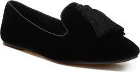 Rag & Co. Tromso Tassel Detail Velvet Loafer in Black at Nordstrom Rack, Size 7
