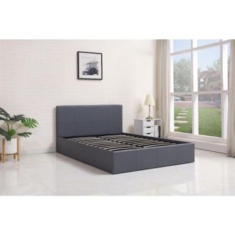 Kosy Koala Kosy Koala - Ottoman Bed Gas Lift Storage Leather Grey 4ft Small Double Pine Wood Bedroom