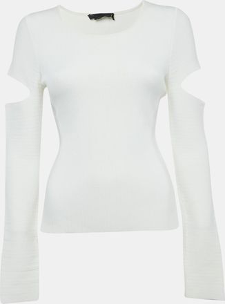 Alexander Wang Alexander Mcqueen Off-White Jersey Cold Shoulder Top