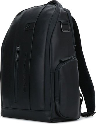 Piquadro Pelle Leather Backpack - Black