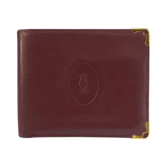 Cartier Bordeaux Wine Red Leather Wallet (Bi-Fold) (Pre-Owned)