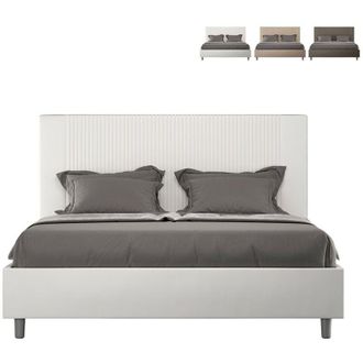 Itamoby Cama Matrimonio Contenedor 160x200 Moderno Polipiel Goya M1 Color: Blanco - Versi&oacute;n: Modelo Est&aacute;ndar