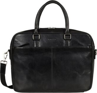 Howard London Carter Laptop Bag - Heren - Laptoptassen - Zwart - ONE Size - Leer - Tassen