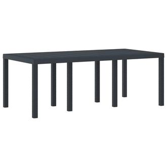Berkfield Home Garden Table Anthracite 200x100x73 cm Poly Rattan in Charcoal | Size: 200 x 100 x 73 cm