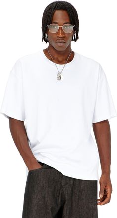 Diesel Cotton-interlock T-shirt with logo embroidery - T-Shirts - Man - White