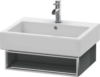 Duravit Duravit Vero Vanity 6004 De Pared, Con 1 Compartimento Abierto Incl. Toallero, 550mm, Color (frente/cuerpo): Laca De Alto Brillo Dolomiti Grey - Ve600