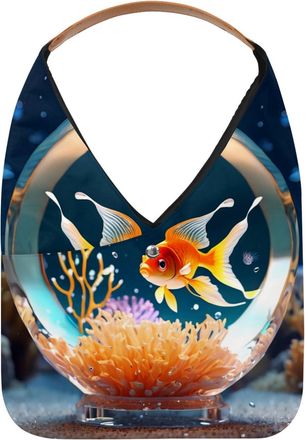 Generic Beautiful Fish Crystal Ball Reusable Lightweight Grocery Bags - Foldable Into Compact Pouch, Washable & Sturdy, Multipurpose for Shopping and Travel