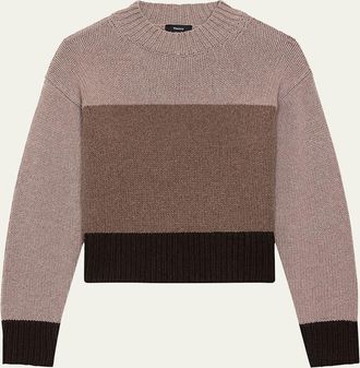 Theory Color-Block Crewneck Sweater