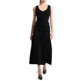 Cynthia Rowley V-neck Ruched Midi Dress