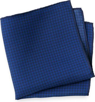 Paul Fredrick Houndstooth Silk Pocket Square