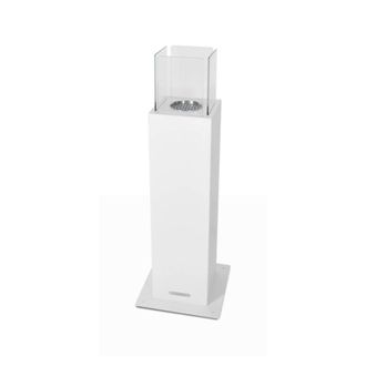 Dmora Chimenea De Bioetanol Dsimoncell, Chimenea Ecol&oacute;gica, Hogar Sin Humo, Calefactor De Etanol, Made In Italy, 20x20 H70 Cm, Blanco - Dmora