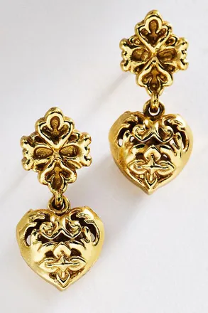 Alemais Filigree Heart Drop Earrings