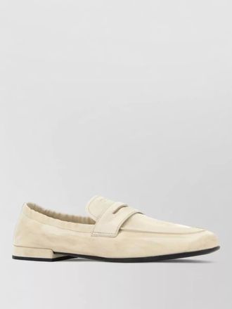 Prada leather loafers round toe design