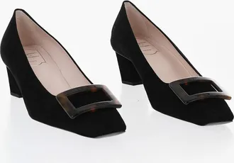 Roger Vivier Suede Pumps BELLE with Front Detail 5CM Roger Vivier