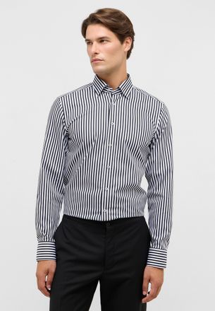 Eterna Langarmhemd ETERNA SLIM FIT, Herren, Gr. 38, Normalgr&ouml;ssen, schwarz, Satin, 100% Baumwolle, schmal, Manschette, Hemden Langarmhemd, NON IRON (b&uuml;gelfre