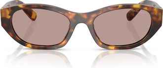 Miu Miu 0mu A03s Tortoiseshell Oval Frame Sunglasses