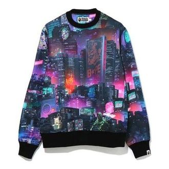 A Bathing Ape Neon Tokyo Crewneck Pullover Multicolor 1G30-113-015