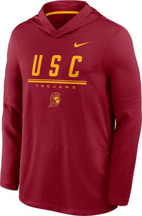 Nike USC Sideline Nike Mens Dri-FIT College Long-Sleeve Hooded Top in Red | 03B908DBSCJ-594