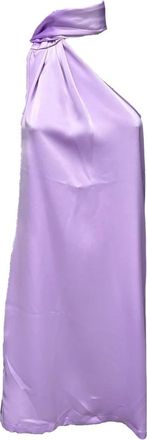 Giulia N Couture Paarse Korte Mouw Jurk Elegant Stijl - Dames - Feestkleedjes - Paars - XS - Kleedjes