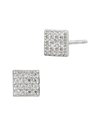 Savvy Cie Jewels Silver Cz Stud Earrings