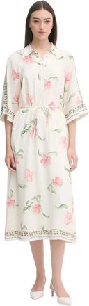 Mos Mosh MMBunno Big Orchid Jurk - Dames - Casual kleedjes - Beige - XS - Kleedjes
