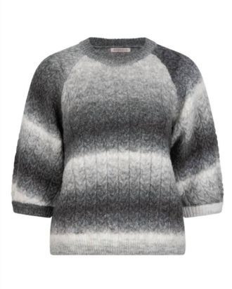Esqualo Gradient Cable Knit Sweater In Grey