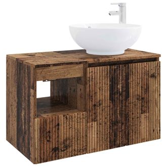 vidaXL Juego De Muebles De Ba&ntilde;o 2 Uds. Madera Envejecida Vidaxl