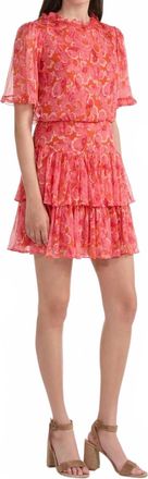 Saloni Ava-D Dress In Traceri Rouge