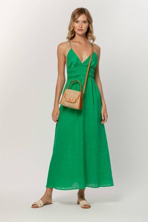 Lusana Adison Dress In Jade