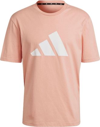 adidas Mens adidas Logo Printing Pattern Round Neck Pullover Short Sleeve Pink T-Shirt H39748