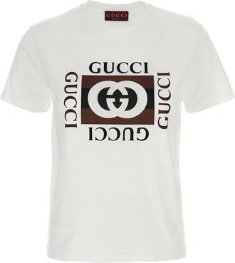 Gucci White Gucci Incrocio GG T-shirt