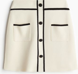 H&M Feinstrickjupe - White